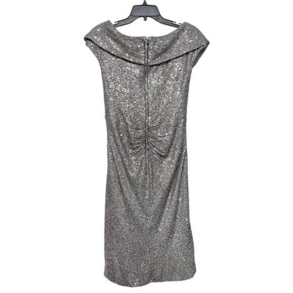 New La Femme Sequin Faux Wrap Cocktail Dress Size 10 - Picture 7 of 11